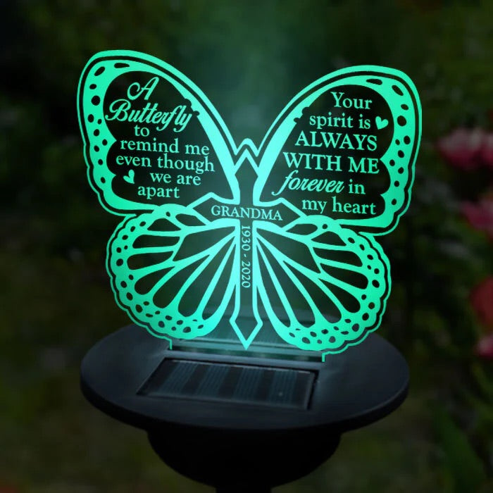 Your Spirit Is Always With Me - Personalized Memorial Garden Solar Light - Memorial Gift, Sympathy Gift