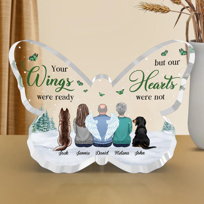 Memorial Personalized Custom Butterfly Shaped Acrylic Plaque - Gift For Family Members, Dog Lovers